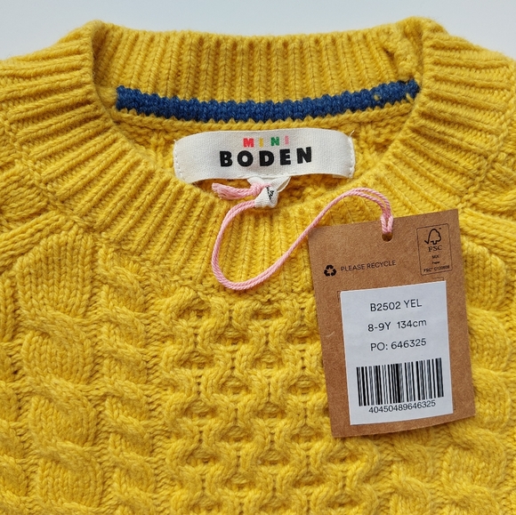 Nwt Mini Boden yellow sweater - Picture 6 of 16